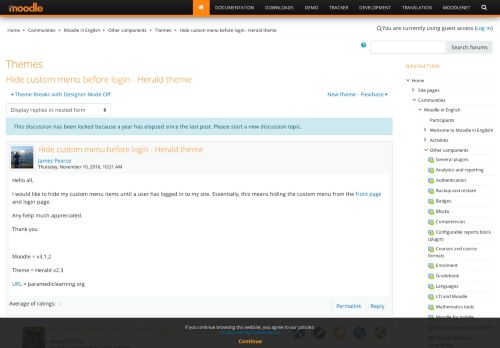 
                            11. Moodle in English: Hide custom menu before login - Herald theme ...