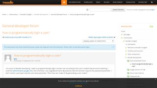 
                            13. Moodle in English: How to programmatically login a user? - Moodle.org