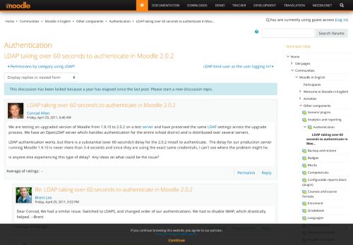 
                            12. Moodle in English: LDAP taking over 60 seconds to authenticate in ...