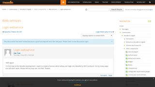 
                            7. Moodle in English: Login webservice - Moodle.org