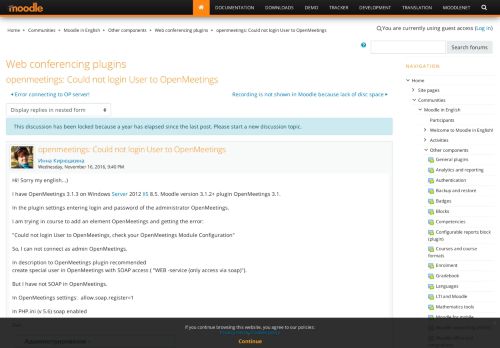 
                            12. Moodle in English: openmeetings: Could not login User to ...