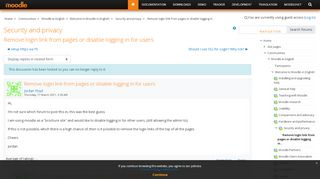 
                            1. Moodle in English: Remove login link from pages or disable logging ...