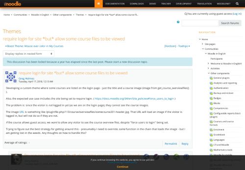 
                            12. Moodle in English: require login for site *but* allow some course ...