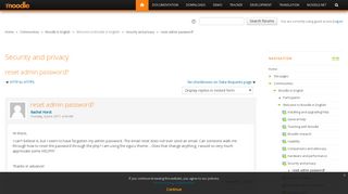 
                            3. Moodle in English: reset admin password? - Moodle.org