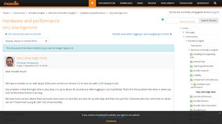 
                            12. Moodle in English: Very slow login time - Moodle.org