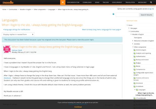 
                            4. Moodle in English: When I login to the site, i always keep getting ...