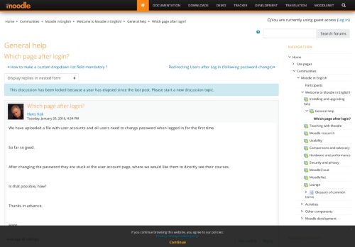 
                            1. Moodle in English: Which page after login? - Moodle.org