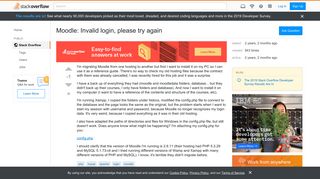 
                            4. Moodle: Invalid login, please try again - Stack Overflow