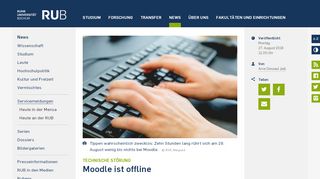 
                            7. Moodle ist offline - Newsportal - Ruhr-Universität Bochum