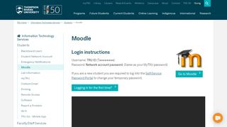 
                            4. Moodle, IT Services - Thompson Rivers University
