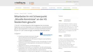 
                            12. „Moodle-Kenntnisse“ an der HS Niederrhein gesucht - e-teaching.org