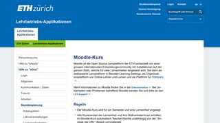 
                            4. Moodle-Kurs – Lehrbetriebs-Applikationen | ETH Zürich