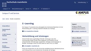 
                            4. Moodle-Lernplattform - (CIT) - Hochschule Mannheim