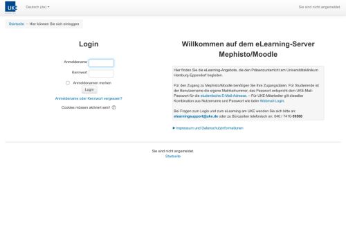 
                            4. Moodle login page - Mephisto/UKE - Universität Hamburg