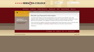
                            12. Moodle Lost Password Information - Bermuda College