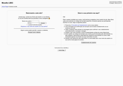 
                            8. Moodle LSEC: Acesso ao site
