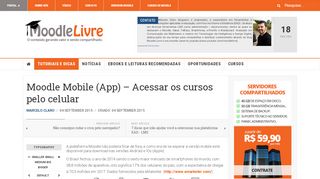 
                            6. Moodle Mobile (App) – Acessar os cursos pelo celular - Moodle Livre