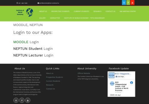 
                            7. Moodle, Neptun – World Economy