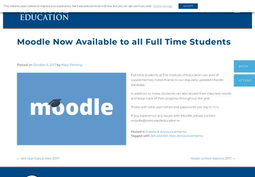 
                            2. Moodle Now Available to all Full Time Students - The Institute of ...