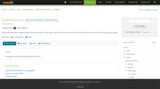 
                            11. Moodle plugins directory: Azure Active Directory