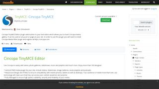 
                            10. Moodle plugins directory: Cincopa TinyMCE