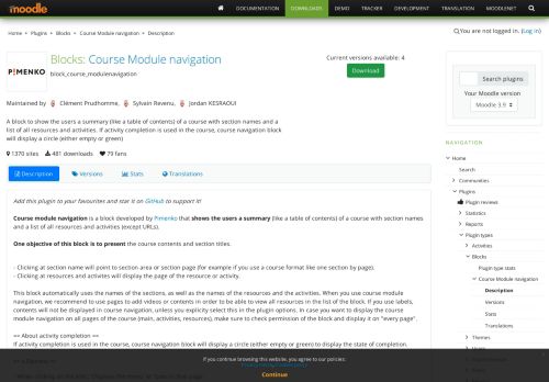 
                            11. Moodle plugins directory: Course Module navigation