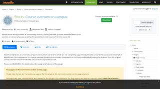 
                            5. Moodle plugins directory: Course overview on campus