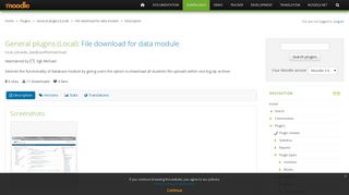 
                            9. Moodle plugins directory: File download for data module