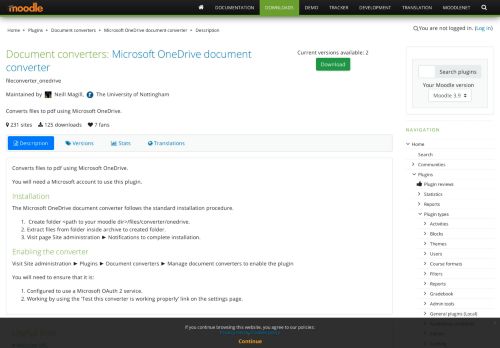 
                            9. Moodle plugins directory: Microsoft OneDrive document converter