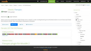 
                            11. Moodle plugins directory: Panopto: Versions: 2017061000 Release