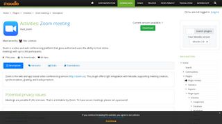 
                            13. Moodle plugins directory: Zoom meeting