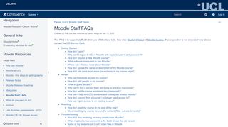 
                            2. Moodle Staff FAQs - UCL Moodle Guides (for staff) - UCL Wiki