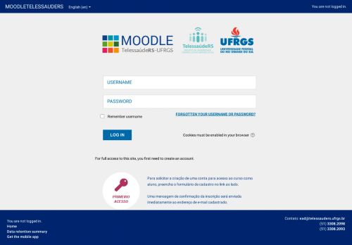 
                            4. Moodle TelessaúdeRS-UFRGS: Log in to the site