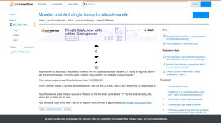 
                            5. Moodle unable to login to my localhost/moodle - Stack Overflow