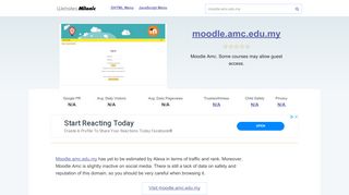 
                            6. Moodle.amc.edu.my website. AMC Moodle: Log in to the site.