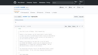 
                            2. moodle/signup.php at master · moodle/moodle · GitHub