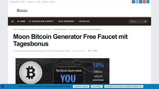 
                            12. Moon Bitcoin Generator Free Faucet mit Tagesbonus - Kredit
