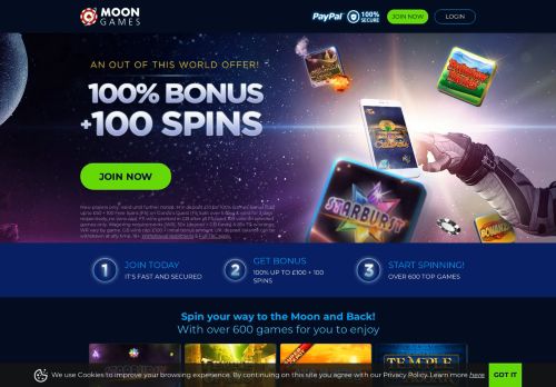 
                            10. Moon Games - Online Casino Slots & Roulette - £500 Bonus