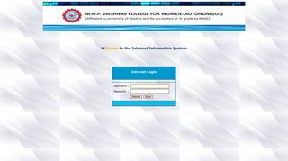 
                            1. M.O.P Vaishnav College for Women(Autonomous) | Intranet Login