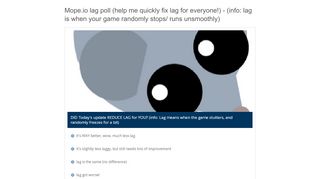 
                            12. Mope.io lag poll (help me quickly fix lag for everyone!) - (info: lag is ...