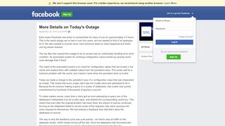
                            2. More Details on Today's Outage | Facebook