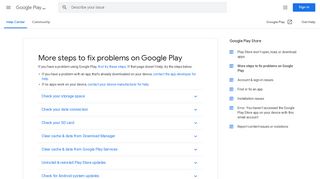 
                            9. More steps to fix problems on Google Play - Google Play Help