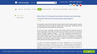 
                            7. More than 215 thousand customers actively use Latvenergo Customer ...