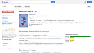 
                            10. More Than We Can Tell - Google Books Result