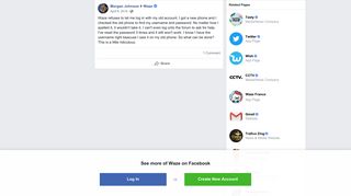 
                            9. Morgan Johnson - Waze refuses to let me log in with my old ...