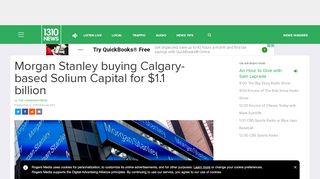 
                            7. Morgan Stanley buying Calgary-based Solium Capital for $1.1 billion