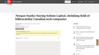 
                            11. Morgan Stanley buying Solium Capital, shrinking field of billion-dollar ...