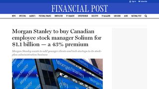 
                            6. Morgan Stanley to buy Canadian employee stock manager Solium for ...
