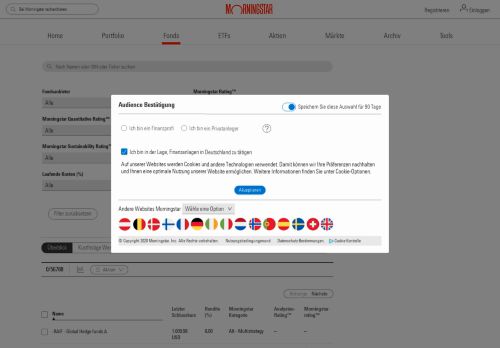 
                            6. Morningstar: Aktienfonds|Anleihenfonds|Fondspreise|Top Fonds ...