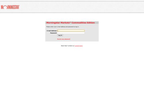 
                            10. Morningstar Markets Commodities Edition - Log in